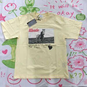 Rhude Horse Handwritten Dear God L m Doingthe Best T Shirt